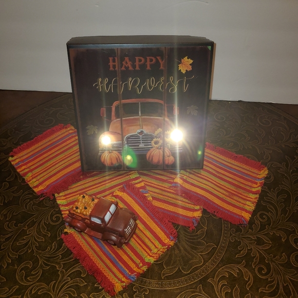 Happy Harvest Metal Sign w/Lighted Truck - Picture 7 of 8